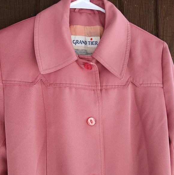 Vintage Grand Tier Trench Coat Dusty Rose - Picture 2 of 12